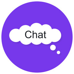 
A flat vector design of thinking bubble on rounded background 
