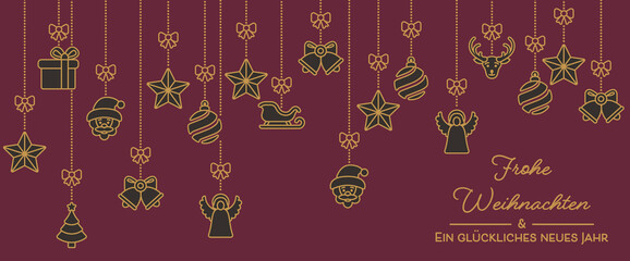 Fototapeta na wymiar Christmas background with ornament elements (De)