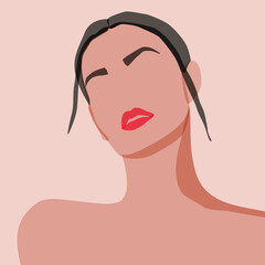 Portrait of woman minimalism