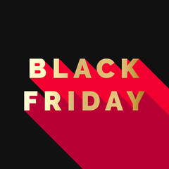 Black Friday Sale. Luxury Black Friday Banner, poster, logo with Gold Golden Text on dark background. For Social Media Post, Ad, Banner, Poster. Vector for Black Friday