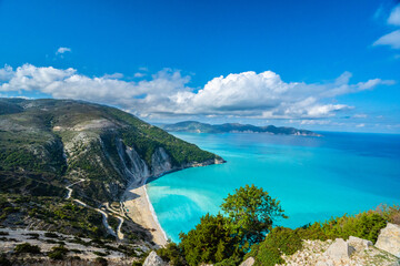 Obraz premium Morning view of Myrtos beach in Kefalonia island in Greece