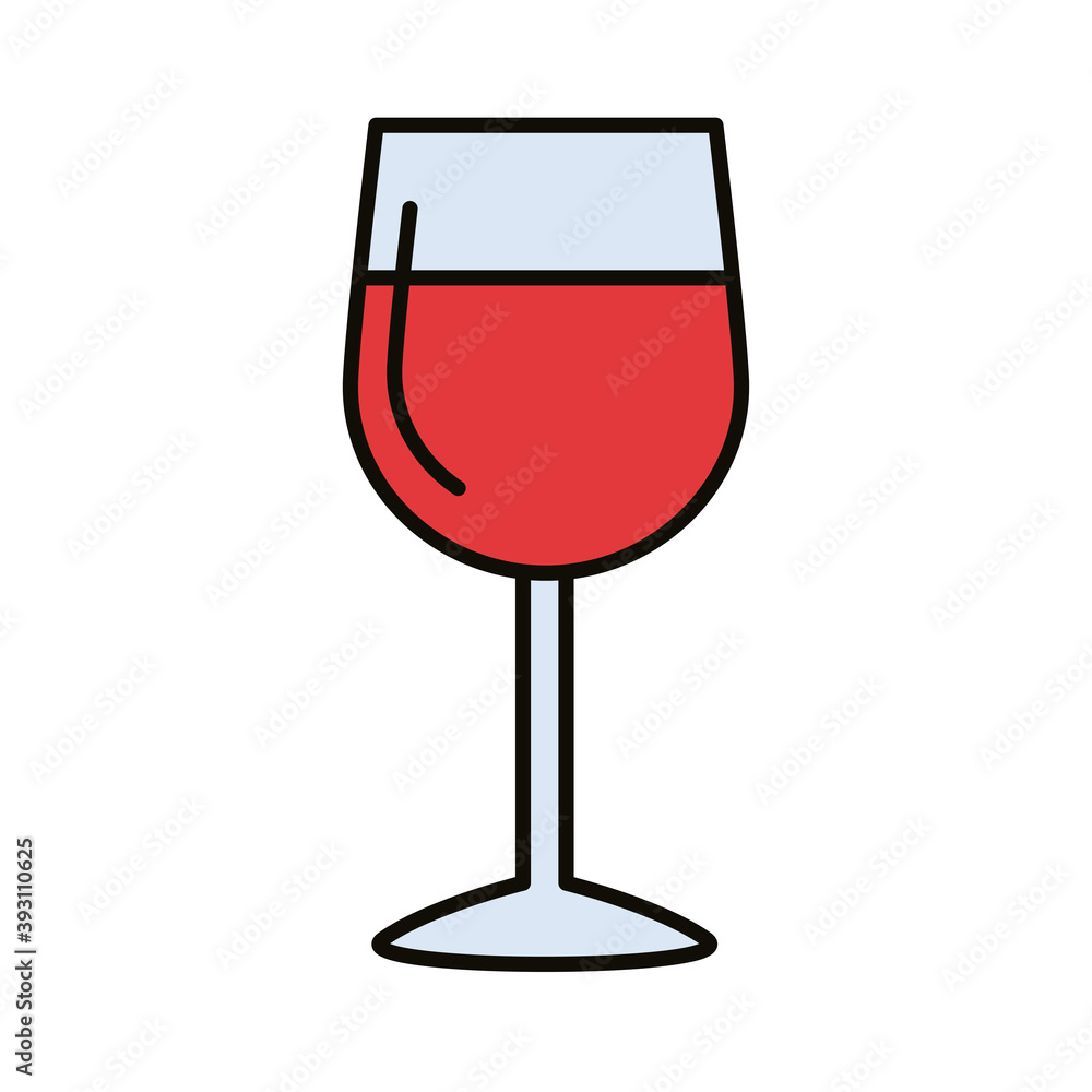 Poster wine cup beverage line and fill style icon