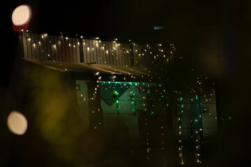 light decoration in building at night