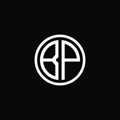 BP MONOGRAM letter icon design on BLACK background.Creative letter BP/B P logo design.
