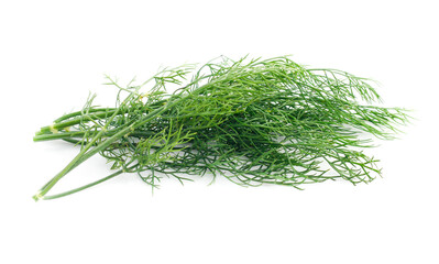 Green dill isolated on white background