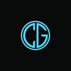 CG MONOGRAM letter icon design on BLACK background.Creative letter CG/C G logo design.
 CG initials MONOGRAM Logo design.