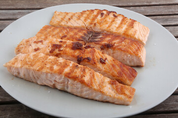 prepared salmon dish ready to eat