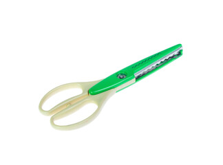 Zigzag scissors for arts isolated on white