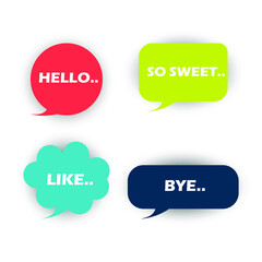 set of colorful speech bubbles