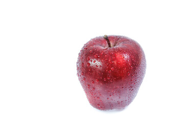 Plakat Red apple isolated on white.