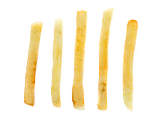 french fries on a white background