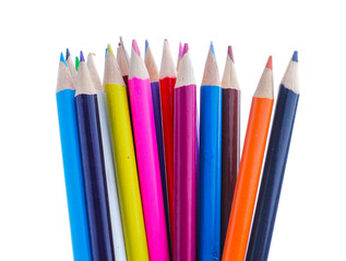 Color pencils isolated on white background.