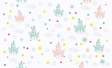 Vector illustration of abstract background, leaves and nature. Blue ripples