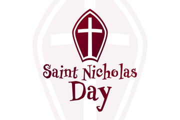 Saint Nicholas Day. December 6. Holiday concept. Template for background, banner, card, poster with text inscription. Vector EPS10 illustration.