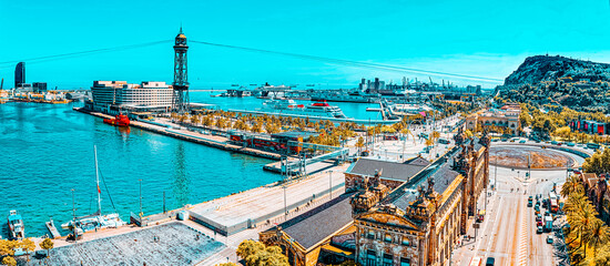 Panorama from the monument to Christopher Columbus on the Barcel