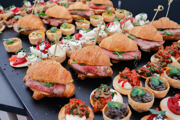 Catering sandwiches at the event. High quality photo
