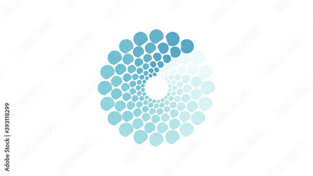 Poster loading process circular animation of cartoon icon on white background
