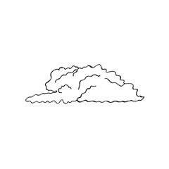 Clouds of different shapes. Hand drawing in doodle style. Vector illustration.