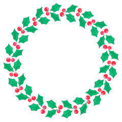 Christmas Wreath in Hand Drawn