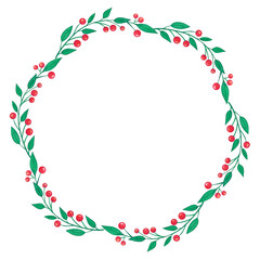 Hand drawn christmas wreath