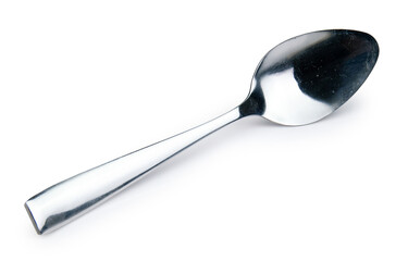 Stainless steel spoon isolated on white background