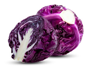 Obraz premium red cabbage isolated on white background