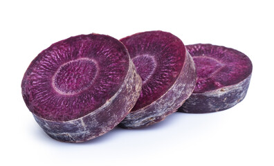 clipping path purple carrot isolated on white background