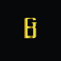 Creative Professional Trendy and Minimal Letter BG GB Logo Design in Black and Gold Color, Initial Based Alphabet Icon Logo in Editable Vector Format
