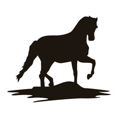 horse animal walking silhouette figure icon