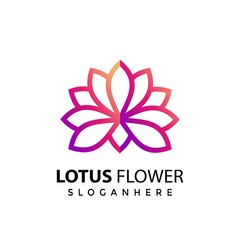 Lotus Flower Colorful logo Design vector illustration