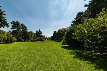 Milan, Italy. Landscape of Parco Sempione, the main park of the city