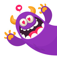 Funny cartoon monster design. Monster character illustration