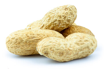 Peanuts isolated on white background