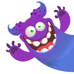 Funny cartoon monster design. Monster character illustration