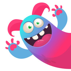 Funny cartoon monster design. Monster character illustration