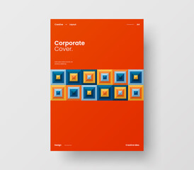 Brochure front page design layout. Vertical corporate identity A4 report cover. Modern abstract geometric vector business presentation illustration template.