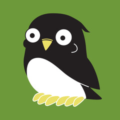 Cute vector penguin. Graphic simple illustration. Can be used as print.