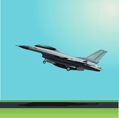 A rocket-mounted fighter attacks the enemy.