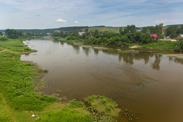 Fototapeta na wymiar Sylva river in Kungur town, Russia