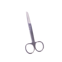 surgical instrument sharp-pointed scissors, isolate on white background