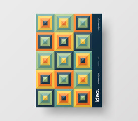 Brochure front page design layout. Vertical corporate identity A4 report cover. Modern abstract geometric vector business presentation illustration template.