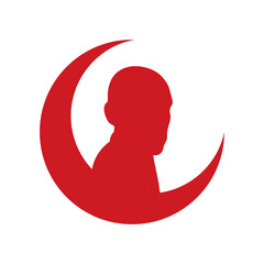 crescent moon and turkey man silhouette