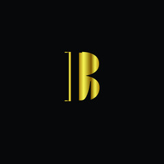 Creative Professional Trendy and Minimal Letter LB Logo Design in Black and Gold Color, Initial Based Alphabet Icon Logo in Editable Vector Format