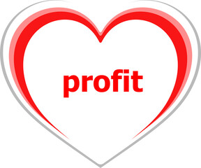 Text Profit. Business concept