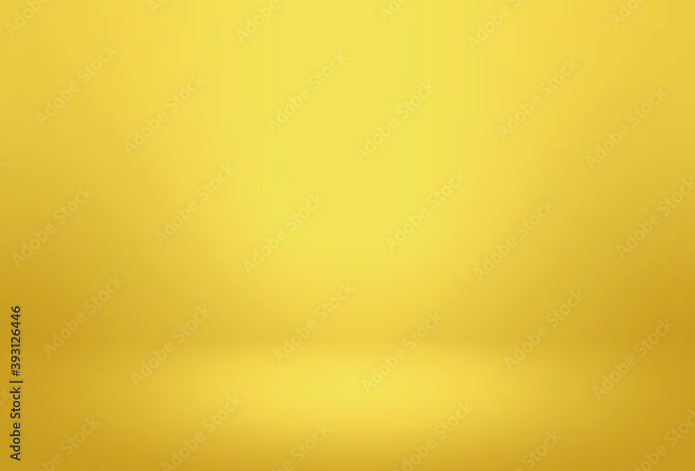 Wall mural gold, yellow empty room studio gradient used for background and display your product.