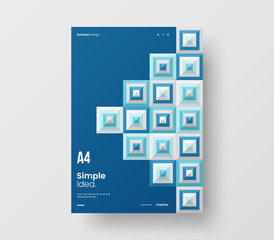 Brochure front page design layout. Vertical corporate identity A4 report cover. Modern abstract geometric vector business presentation illustration template.