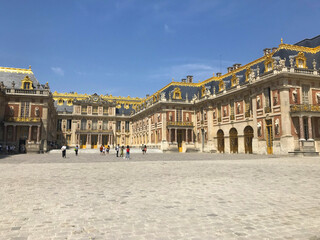 Fototapeta na wymiar Palace Of Versailles, Apollo fountain, Versailles gardens, near Paris, France