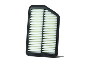 Air filter for cleaning the air for the car engine. Air filter isolated on white background. car part, consumable. Correct engine operation.