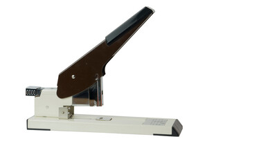 Large old paper stapler. Thick paper stapler.