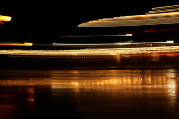 Abstract background of city lights made with long shutter speed.